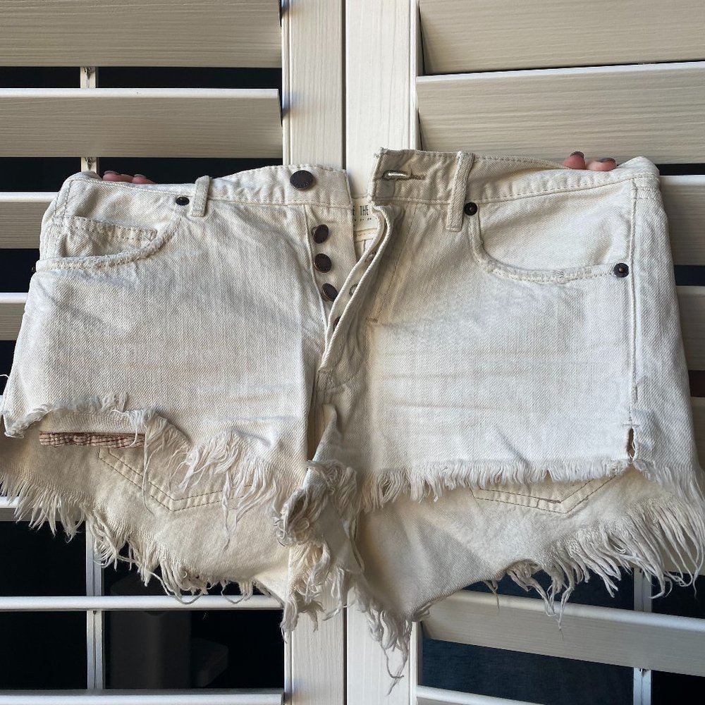 Free People High Waisted White Shorts